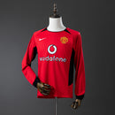 Camisa Retrô Manchester United Manga Longa 02/04