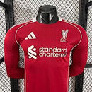Camisa Liverpool 25/26 - Versão Jogador Manga Longa