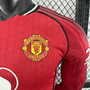 Camisa Manchester United 25/26 - Versão Jogador Manga Longa