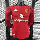 Camisa Manchester United 25/26 - Versão Jogador Manga Longa