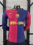 Camisa Barcelona 24/25 - Versão Jogador Manga Longa